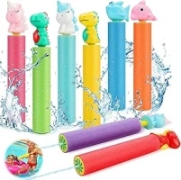 Ucradle Water Pistol, 8PCS Water Gun Shooters for Kids, 20CM Foam Water Blaster with Animal Handle,Water Squirter Summer Swimming Pool Beach Toy, Outdoor Water Toys for Kids Adults