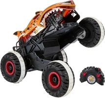 Hot Wheels Monster Trucks Remote Control Car, Unstoppable Tiger Shark with Tread Attack Tires and Terrain Stomp Technology, 1:15 Scale, Toys for Ages 4 and Up, HGV87