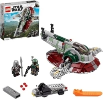 LEGO Star Wars Boba Fett’s Starship 75312 Building Kit; Awesome Building Toy for Kids, Featuring Boba Fett and The Mandalorian Minifigures with Weapons, Plus a Carbonite Brick (593 Pieces)