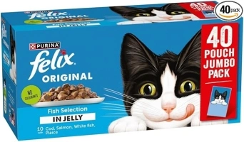 FELIX ORIGINAL Fish Favourites in Jelly Wet Cat Food 40x85g