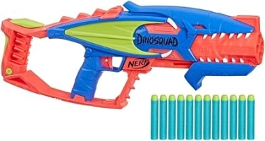 Nerf DinoSquad Terrodak, 12 Nerf Elite Darts, Dinosaur Design, 4 Dart Toy Foam Nerf Blaster for Kids Outdoor Games