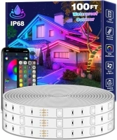 LETIANPAI 100Ft /30m Outdoor LED Strip Lights Waterproof,Music Sync RGB IP65 Outside Led Light Strips Waterproof with App and Remote,BalconyExterior Led Rope Lights Waterproof for Deck