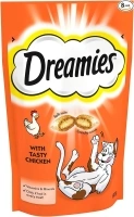 Dreamies Cat Treats, Tasty Snacks with Tempting Chicken, 8 Pouches of 60 g