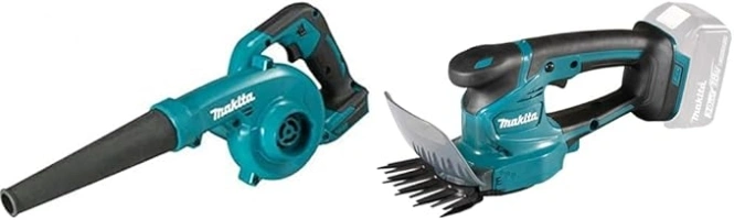 Makita DUB185Z 18V Li-ion LXT Blower - Batteries and Charger Not Included & DUM111ZX 18V Li-ion LXT 110mm Grass Shears Complete with Head Trimmer Attachment – Batteries and Charger Not Included