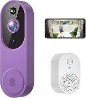 SHARKPOP Video Doorbell Camera Wireless with 2-Way Audio, Ring Chime Included, Smart Human Motion Detection, HD Night Vision, Cloud Storage, Real-Time Alerts for Home Security