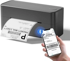 Phomemo 241BT Thermal Label Printer, Shipping Label Printer, Bluetooth Label Printer 4x6 Compatible with Android, IOS ＆ PC, Widely Used for Royal Mail, Hermes, Shopify, Ebay, Amazon, FedEx, UPS. Grey