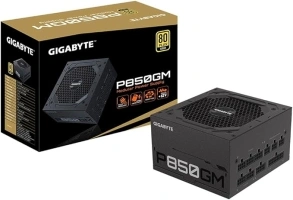 GIGABYTE P850GM V2, 850W, 80 Plus Gold Certified, 120mm Smart Hydraulic Bearing (HYB) Fan, Fully Modular Power Supply - Black