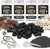 NATIONAL GEOGRAPHIC Rock Tumbler Refill Kit - Rock Tumbling Supplies including Rock Tumbler Grit and Polish Refill, Ceramic Media, GemFoam, 1.36 kg Madagascar Rocks for Tumbling, Jewellery Accessories