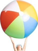 Multicoloured Rainbow Inflatable Beach Balls for Pool Parties, Gifts, and Decorations - Kids & Adults (60 inch, 1 pack)