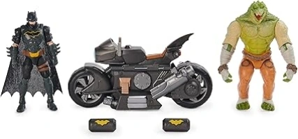 DC Comics, Batman Transforming Batcycle Battle Pack with Exclusive 10-cm Killer Croc and Batman Action Figure, Kids’ Toys for Boys and Girls Aged 4+