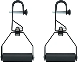 Yes4All Rotating Pull Up Handles For Chin Up Bar With Non-Slip & Foam Pad Grips - Twist Motion Over Door Bar Handles - Doorway Trainer Raised Height Hooks With Thick Rack Pads Rotating Accessories