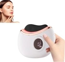 Gua Sha Facial Tool, Electric Face Massager & Body Bian Stone Gua Sha Facial Tool, 9 Levels Heated Scraping Massager, for Skin Lift Puffiness Reduction,Wrinkle Removal(Black Bian Stone)