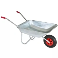 Heavy Duty Galvanised Wheelbarrow 65L Pneumatic Metal Wheel Barrow