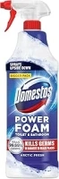 Domestos Power Foam Arctic Fresh Toilet & Bathroom Cleaner Spray sprays upside down & eliminates 99.99% of germs for cleaning inside the toilet & around the bathroom 650 ml