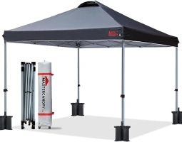 MasterCanopy Durable Ez Pop-up Gazebo Tent with Roller Bag(3x3M,Black)