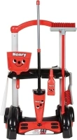 Casdon Henry & Hetty Toys - Henry Cleaning Trolley - Red Henry-Inspired Toy Playset with Mop, Brushes, Dustpan, & Accessories - Kids Cleaning Trolley Set - For Children Aged 3+