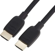 Amazon Basics HDMI Cable, 48Gbps High-Speed, 8K@60Hz, 4K@120Hz, Gold-Plated Plugs, Ethernet Ready, 1.8 m, Black