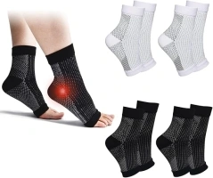 cheap4uk 4 Pairs Neuropathy Socks Compression Socks for Women & Men Plantar Fasciitis Socks Ankle Support Brace for Sprained Ankle Breathable Anti-Slip Soothe Socks for Pain Relief