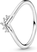 Pandora Tiara Wishbone sterling silver ring with clear cubic zirconia