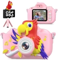 GREENKINDER Kids Camera, Kids Digital Camera with Tripod, 2.0 Inch IPS Screen 20MP＆1080P Video Selfie Camera for Kids, 32GB Card, Birthday Christmas Toys for Kids Age 3-12 Years Old Girls (Pink)