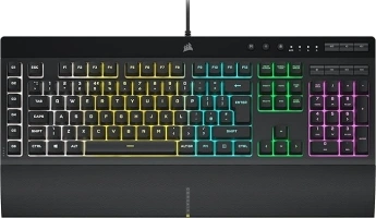 CORSAIR K55 RGB PRO Membrane Wired Gaming Keyboard – IP42 Dust and Spill-Resistant – 6 Macro Keys with Elgato Integration – iCUE Compatible – QWERTY UK – PC, Mac, Xbox – Black