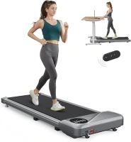 THERUN Walking Pad Treadmill, Under Desk Treadmill for Home Office, Portable Walking Treadmill with Remote and LED Display, Walking Jogging Machine with 2.5HP Powerful motor & 265 LBS Weight Capacity