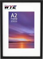 A2 Frame 59x42cm A2 Black Picture Frame Acrylic (Non-Glass) A2 Photo Frame with A3 Mount for A2/A3 Print, Certificate, poster, Wall Mount Only