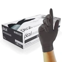 Unigloves Black Pearl Nitrile Examination Gloves - Multipurpose, Powder Free and Latex Free Disposable Gloves - Box of 100 Gloves, Black, Extra Small (GP0031)