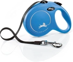 Flexi New Classic Tape Blue Large 8m Retractable Dog Leash/Lead for dogs up to 50kg/110lbs