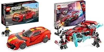 LEGO 76914 Speed Champions Ferrari 812 Competizione, Sports Car Toy Model Building Kit, Collectible Race Vehicle Set & 76244 Building Set, Marvel Miles Morales vs. Morbius, Spider-Man Building Toy