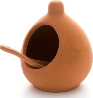 Dexam 17851107 Salt Cellar and Spoon Set in Terracotta, Brown