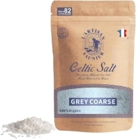 French Celtic Sea Salt - 200g | 100% Organic, Rich in 82+ Minerals, Fine & Crystals Coarse Sea Salt, Resealable Bag, Unrefined & Hand-Harvested from France - Pure and Natural