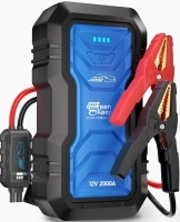 Jump Starter Power Pack Car Battery Starter 2000A 12V for 7.0L Gas & 6.5L Diesel with 12V/6A Output Extension Port, Portable Car Battery Booster 16000mAh Power Bank, High-Efficiency for All Weather