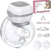 Jheppbay Electric Breast Pump Handsfree- Wearable Portable Breast Pump Electrical, 12 Levels 3 Modes, Painless Low Noise with 21mm/24mm Flanges, BPA Free