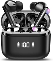 SKIUDCT Wireless Earbuds, Bluetooth 5.3 Headphones in Ear with ENC Mic, 2024 Bluetooth Earbuds with Deep Bass, 48H Playtime Ear Buds with LED Display, IP7 Waterproof Wireless Earphones, USB-C