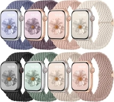 Oielai 8 Pack Braided Strap Compatible with Apple Watch Straps 40mm 41mm 38mm 42mm 44mm 45mm 46mm 49mm, Adjustable Sport Elastic Solo Loop Band for iWatch Strap Series 10 9 8 7 6 5 4 3 2 1 SE Ultra