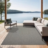 the carpet Mistra Robust Outdoor Rug, Modern, Weatherproof and UV-Resistant, for Balcony, Patio and Conservatory, But Also Suitable for Kitchen or Dining Room, Grey, 160 x 220 cm