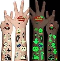 Awinmay Luminous Halloween Temporary Tattoos for Kids - 360 Pieces Halloween Glow In The Dark Tattoos for Boys and Girls,Bulk Halloween Prizes Treat or Trick Party Favor Goody Bag Stuffers 20 Sheets