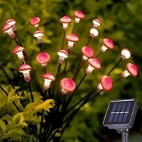 Solar Garden Lights Outdoor, 4Pack 32LED Solar Mushroom Lights LED Waterproof Solar Sway Light Pathway Landscape Lighting Ornaments for Fence Patio,Swaying When Wind Blow