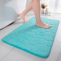 chakme Memory Foam Bath Mat, Extra Soft Non-Slip Bathroom Mat, Super Absorbent Bath Mats for Bathroom Floor, Machine-Washable Dry Bath Rugs,43x60 cm Small Aqual Bath Mat