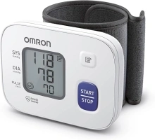 OMRON RS2 Wrist Blood Pressure Monitor, clinically validated Blood Pressure Machine with Preformed Cuff (13.5-21.5 cm) Irregular Heartbeat Detection, 30 Measurements in Memory