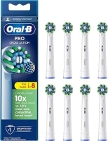 Oral-B Pro Cross Action Electric Toothbrush Head, X-Shape and Angled Bristles for Deeper Plaque Removal, Pack of 8 Toothbrush Heads, White (Packaging may vary)