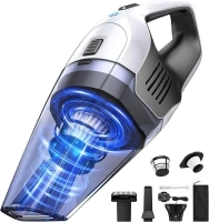 Handheld Vacuum Cleaner, Powerful Suction Portable Lightweight Hand Held Vacuum Cordless with 25-30Mins Long Runtime Rechargeable Battery Quick Charge for Home Car Carpet Stairs Pet Hair Deep Cleaning