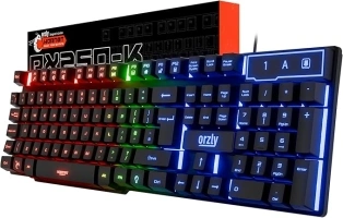 Orzly Gaming Keyboard RGB USB Wired Rainbow Keyboard Designed for PC Gamers, PS4, PS5, Laptop, Xbox, Nintendo Switch, RX250-K Hornet Edition (Black)