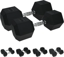 Urban Fitness PRO Hex Dumbbell - Rubber Coated (Pair), 25kg