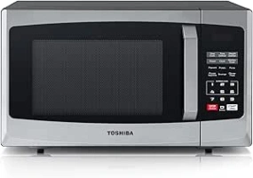 Toshiba 800w 23L Microwave Oven with Digital Display, Auto Defrost, One-Touch Express Cook, 6 Pre-Programmed Auto Cook Settings, and Easy Clean - Stainless Steel - ML-EM23P(SS)