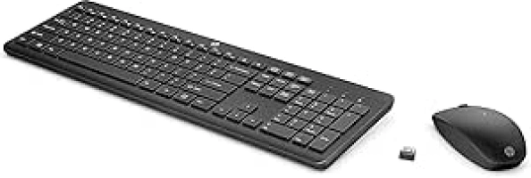 HP 230 Wireless Keyboard and Mouse Combo Set, 2.4 GHz Wireless USB-A Nano Receiver, Up to 1600 dpi, Up to 16 Months Battery Life - Black