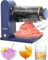 Enleber Shaved Ice Machine Electric - Rechargeable Snow Cone Maker,Frozen Dessert Machine Makes Soft Smoothies,Slushie (Dark Blue)