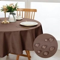 DWCN Round Tablecloth Wipe Clean Tablecloth Outdoor Table Cloth Brown Waterproof Tablecloth Wipeable Tablecloths Table Cloth Round 120cm Diameter