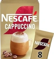 NESCAFÉ Cappuccino Instant Coffee 8 x 15.5g Sachets, 100% Responsibly Sourced Coffee (Pack of 1)